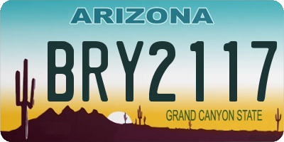 AZ license plate BRY2117