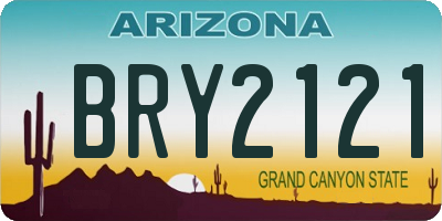 AZ license plate BRY2121