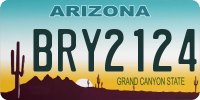 AZ license plate BRY2124