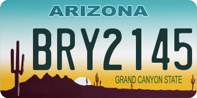 AZ license plate BRY2145