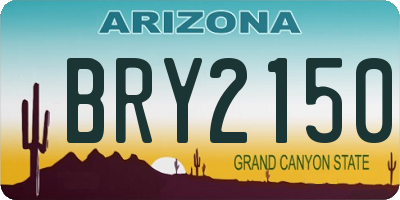 AZ license plate BRY2150