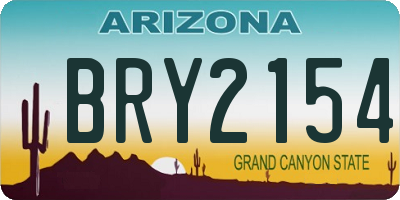 AZ license plate BRY2154
