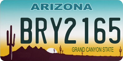 AZ license plate BRY2165
