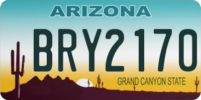 AZ license plate BRY2170