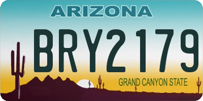 AZ license plate BRY2179