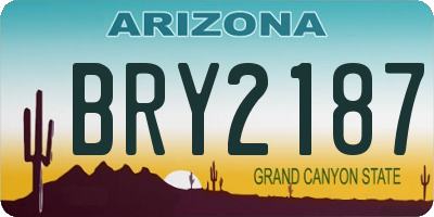 AZ license plate BRY2187