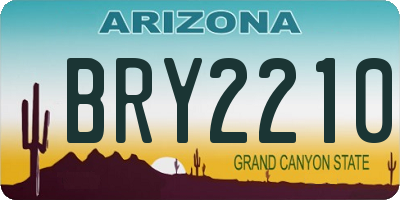 AZ license plate BRY2210