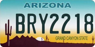 AZ license plate BRY2218
