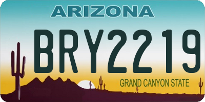 AZ license plate BRY2219