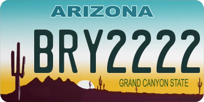 AZ license plate BRY2222