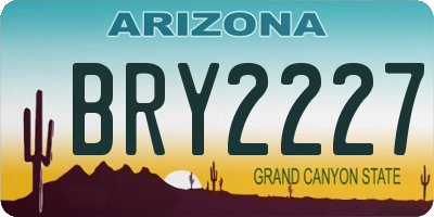 AZ license plate BRY2227
