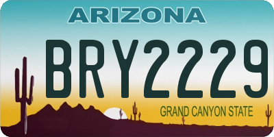 AZ license plate BRY2229