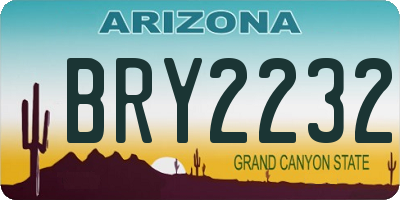 AZ license plate BRY2232