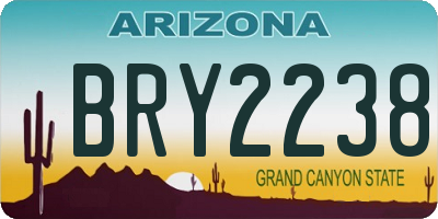 AZ license plate BRY2238