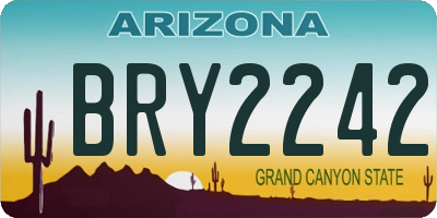 AZ license plate BRY2242