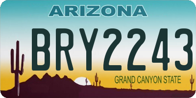 AZ license plate BRY2243