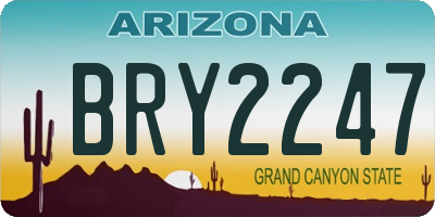 AZ license plate BRY2247