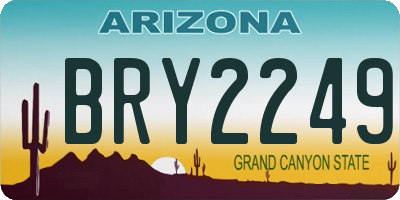 AZ license plate BRY2249