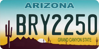 AZ license plate BRY2250