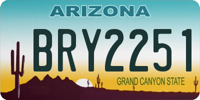 AZ license plate BRY2251