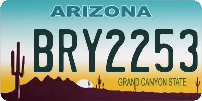 AZ license plate BRY2253
