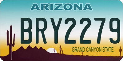 AZ license plate BRY2279