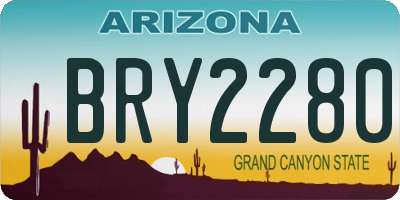 AZ license plate BRY2280