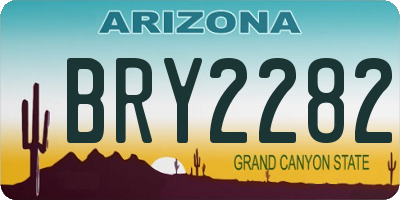 AZ license plate BRY2282
