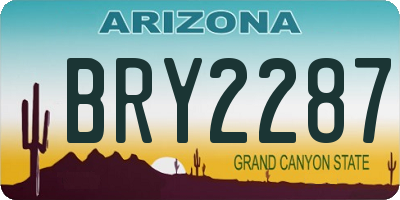 AZ license plate BRY2287