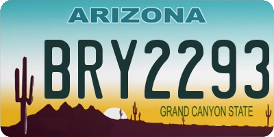 AZ license plate BRY2293