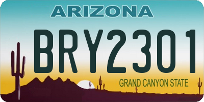 AZ license plate BRY2301