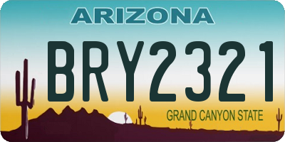 AZ license plate BRY2321