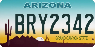 AZ license plate BRY2342