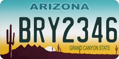 AZ license plate BRY2346