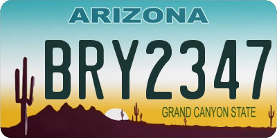 AZ license plate BRY2347