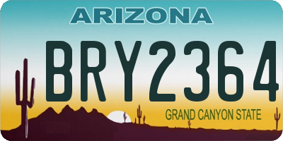 AZ license plate BRY2364
