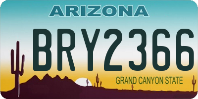 AZ license plate BRY2366