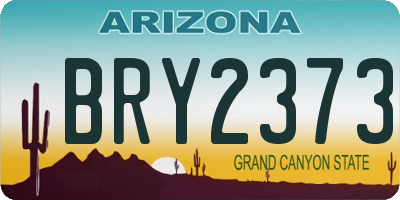 AZ license plate BRY2373