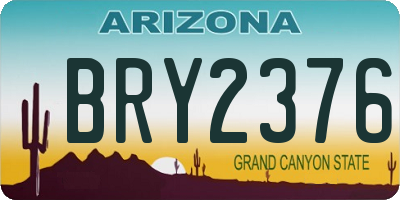 AZ license plate BRY2376