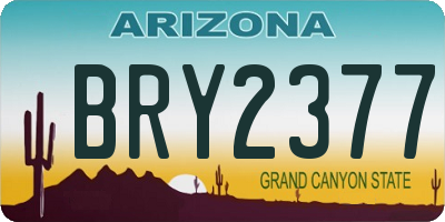 AZ license plate BRY2377