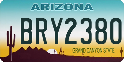 AZ license plate BRY2380