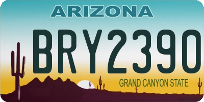 AZ license plate BRY2390