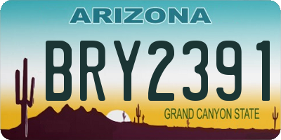 AZ license plate BRY2391