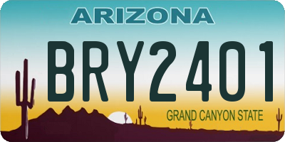 AZ license plate BRY2401