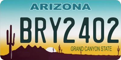 AZ license plate BRY2402