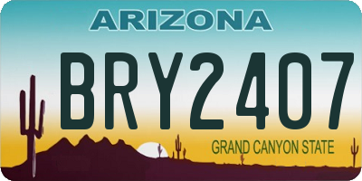 AZ license plate BRY2407