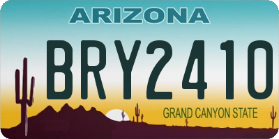 AZ license plate BRY2410