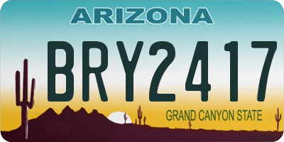 AZ license plate BRY2417
