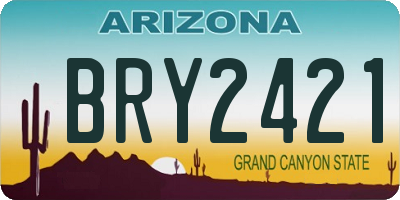 AZ license plate BRY2421