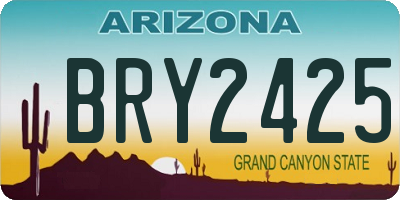 AZ license plate BRY2425